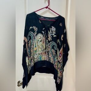 Karen Kane Silk Paisley Print Kimono Top Size O/S